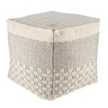 Jaipur Living Seaton Indoor & Outdoor Geometric Light Gray & Cream Cube Pouf POF100501